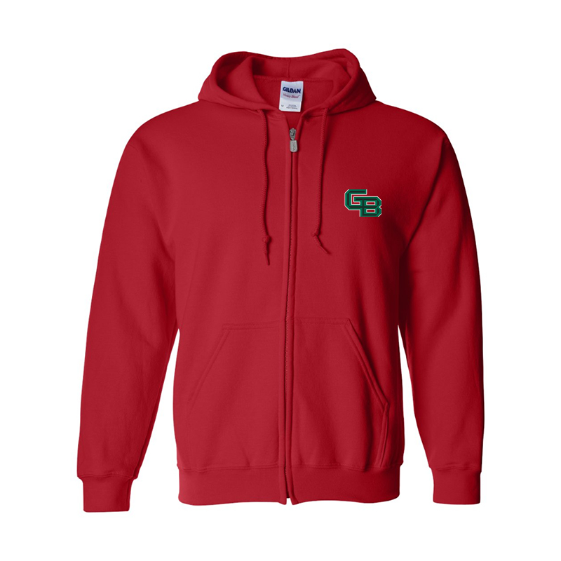 Men's Wisconsin Green Bay Phoenix Gildan  Heavy Blend Full Zip Hooded Sweatshirt